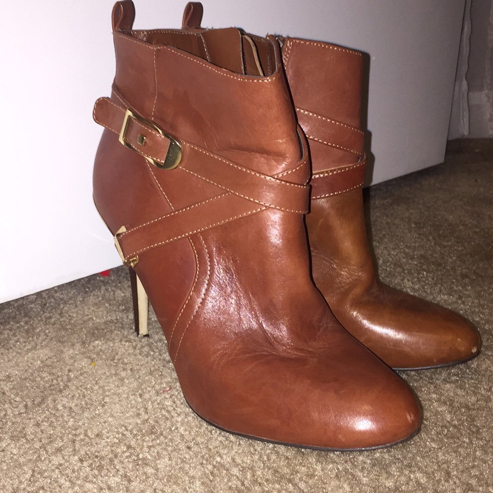 Marc Fisher Cognac Bootie Heels - image 2